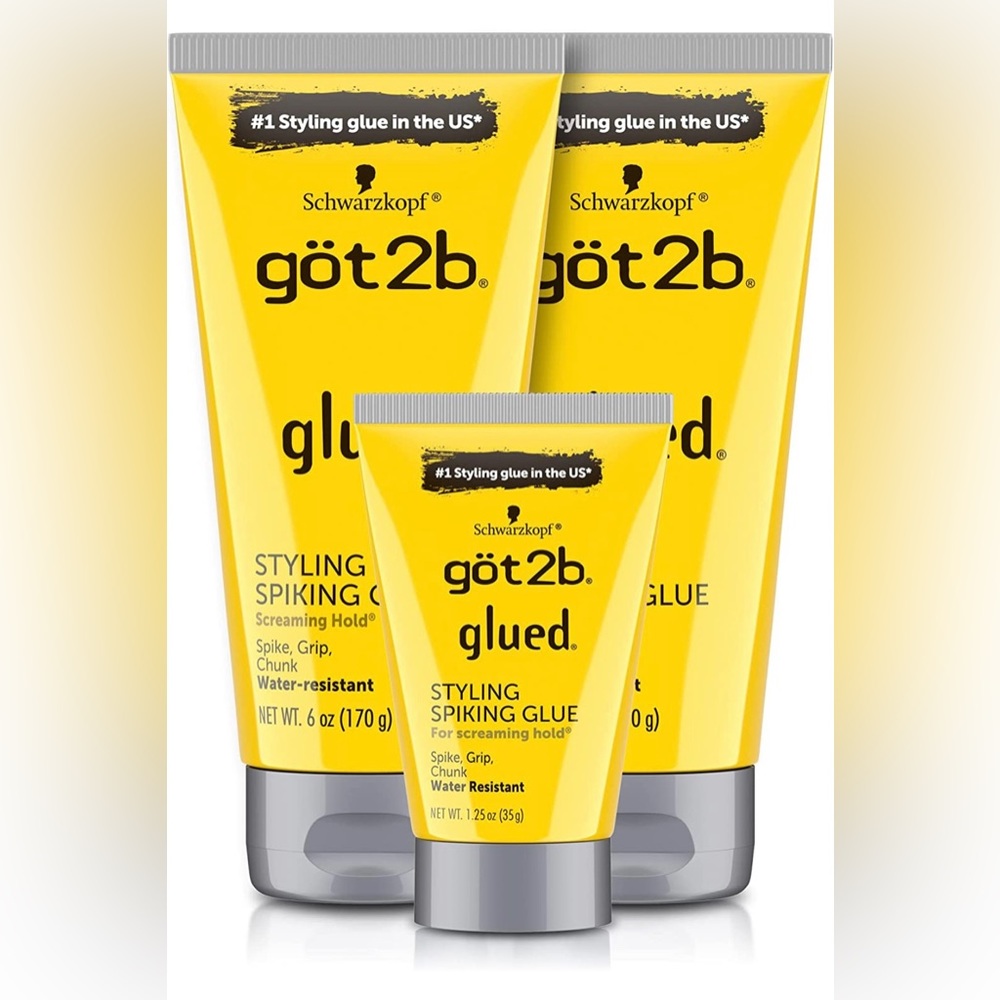 - ✨3 PACK Got2B Glued Styling Spiking Hair Gel 2-6oz tubes + 1 Travel 1..2 oz